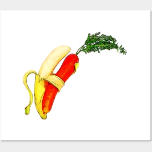 Dancing Banana and Carrot Posters and Art